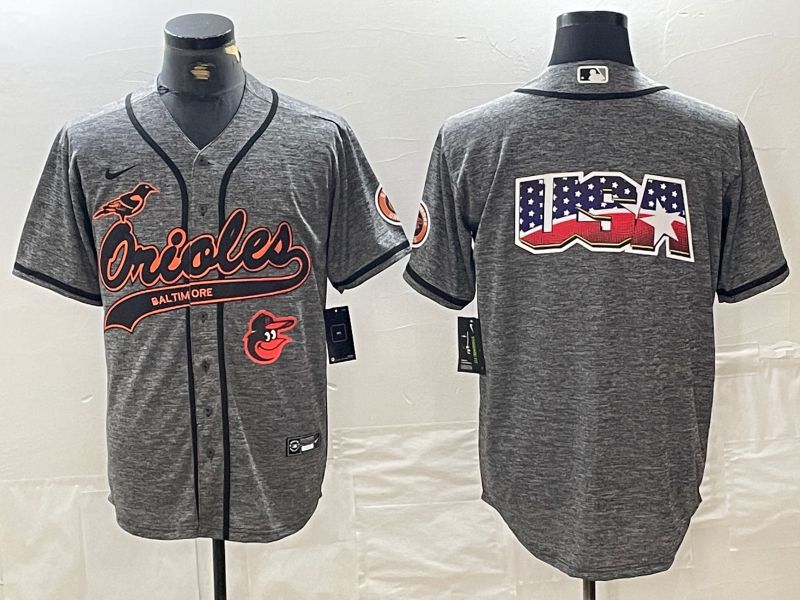 Men Baltimore Orioles Blank Grey Jointly 2024 Nike MLB Jersey style 4->baltimore orioles->MLB Jersey